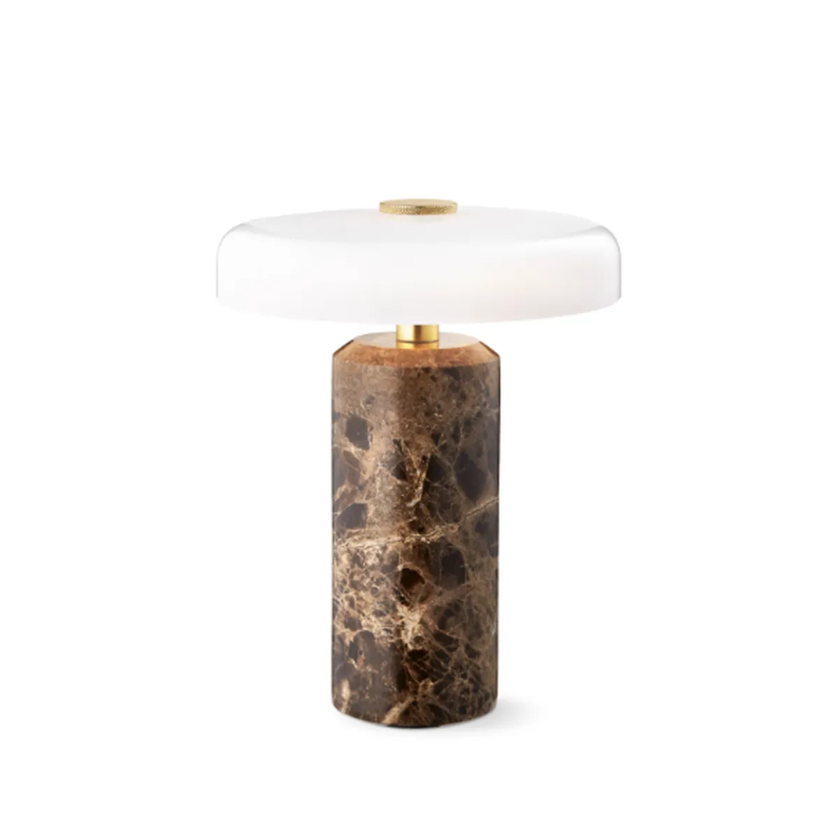 Oppladbare Bordlamper>Design by Us Trip oppladbar bordlampe - Dark Emperador brun marmor/Hvit skjerm Brun marmor / Hvit