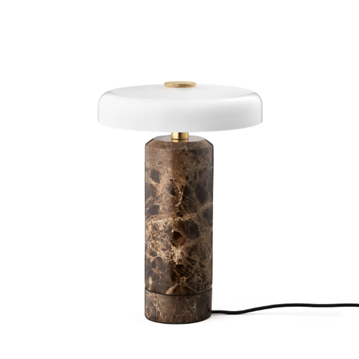 Oppladbare Bordlamper>Design by Us Trip oppladbar bordlampe - Dark Emperador brun marmor/Hvit skjerm Brun marmor / Hvit