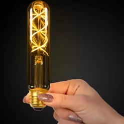 Led-Pærer E27 Sokkel>Lucide Tube E27 Filament LED T32 5W 2200K 15 cm dimbar - Amber