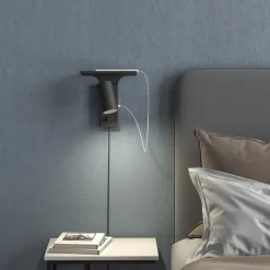 Leselamper|Vegglamper Med Usb>Belid Tyson vegglampe m/USB høyre side dimbar - Svart