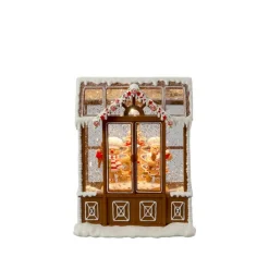 Juledekorasjon|Julelykter>Konstsmide Vannfylt lykt pepperkakehus Brun