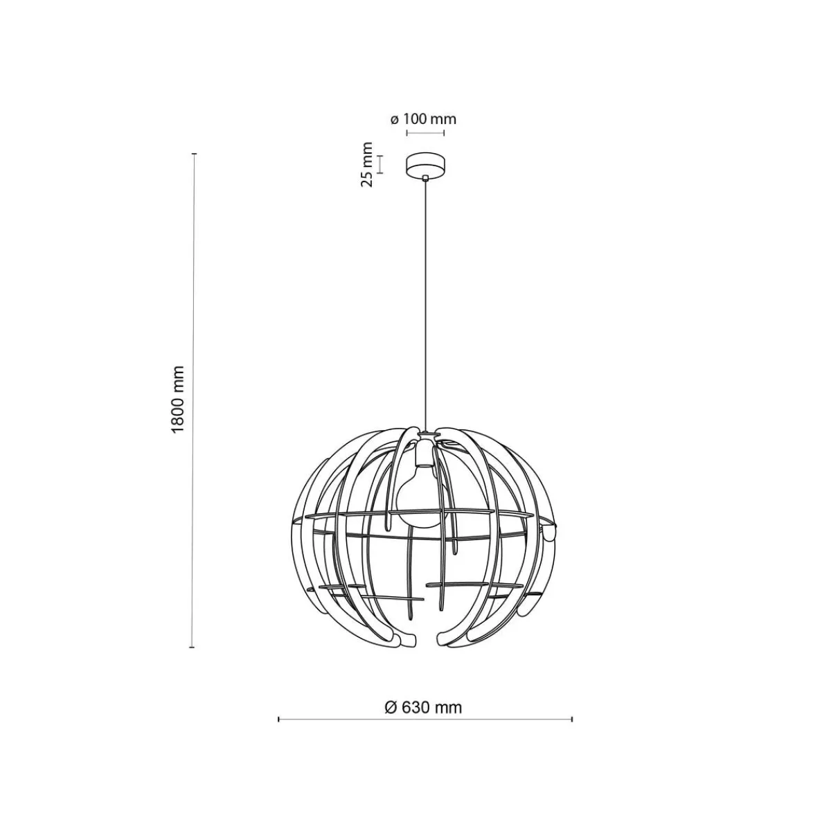 Kjøkkenbelysning Tak|Takpendler>TK Lighting Venus wood takpendel 63 cm Natur