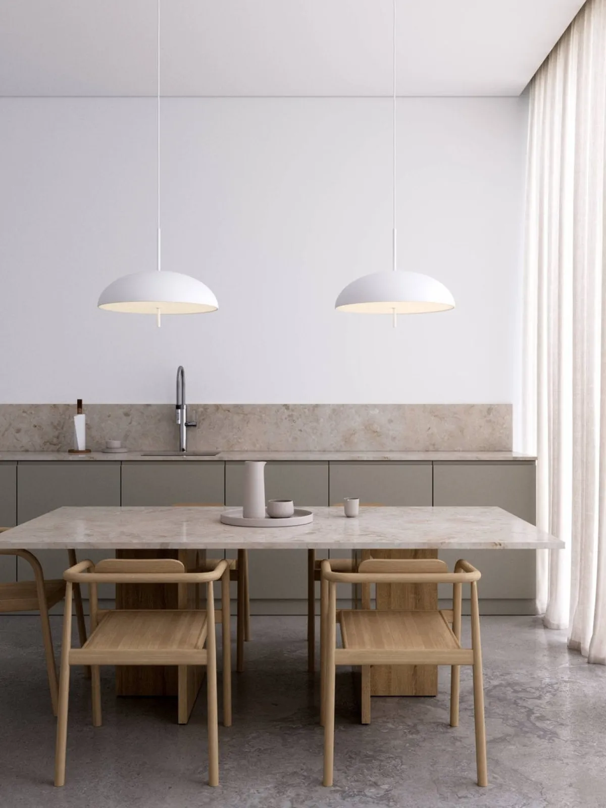 Kjøkkenbelysning Tak|Takpendler>DFTP Versale takpendel 49 cm - Hvit