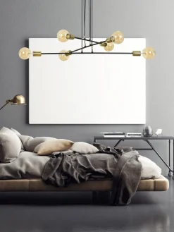 Kjøkkenbelysning Tak|Takpendler>Emibig Vesio takpendel 6 lys - Svart/Gullfarget Svart / Gull