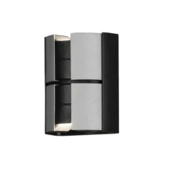 Utelamper Med Opp/Ned Lys>Konstsmide Vidar vegglampe utendørs opp/ned 2x5W - Svart/Sølv Svart / Sølv