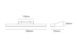 Baderomsbelysning Vegg>Sg Armaturen As View 900 vegglampe baderom 2700K 30W IP44