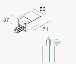 Kjøkkenbelysning Tak|Vox Spotskinner>NorDesign Vox high endetilkobling innfelt (R), Svart