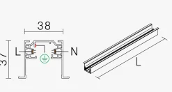 Kjøkkenbelysning Tak|Vox Spotskinner>NorDesign Vox high spotskinne innfelt 1M - Hvit