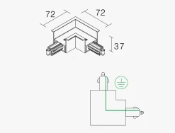 Kjøkkenbelysning Tak|Vox Spotskinner>NorDesign Vox L high innfelt vinkelskjøt i, Svart
