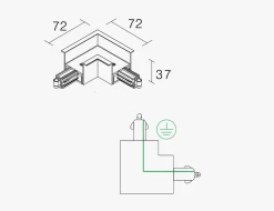 Kjøkkenbelysning Tak|Vox Spotskinner>NorDesign Vox L high innfelt vinkelskjøt i, Hvit