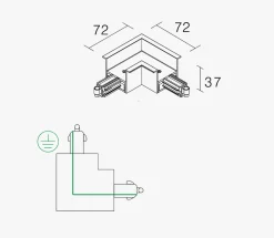 Kjøkkenbelysning Tak|Vox Spotskinner>NorDesign Vox L high innfelt vinkelskjøt O, Svart