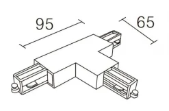 Kjøkkenbelysning Tak|Vox Spotskinner>NorDesign Vox T-skjøt (R) - Svart