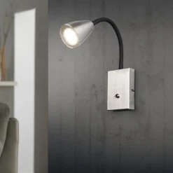 Leselamper>Trio Lighting Wanda vegglampe - Nikkel