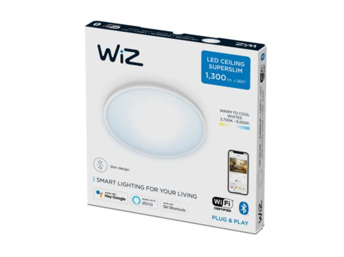 Kjøkkenbelysning Tak|Wiz>WiZ Smart Superslim taklampe 14W 2700-6500K 24,2 cm Wîfi - Hvit