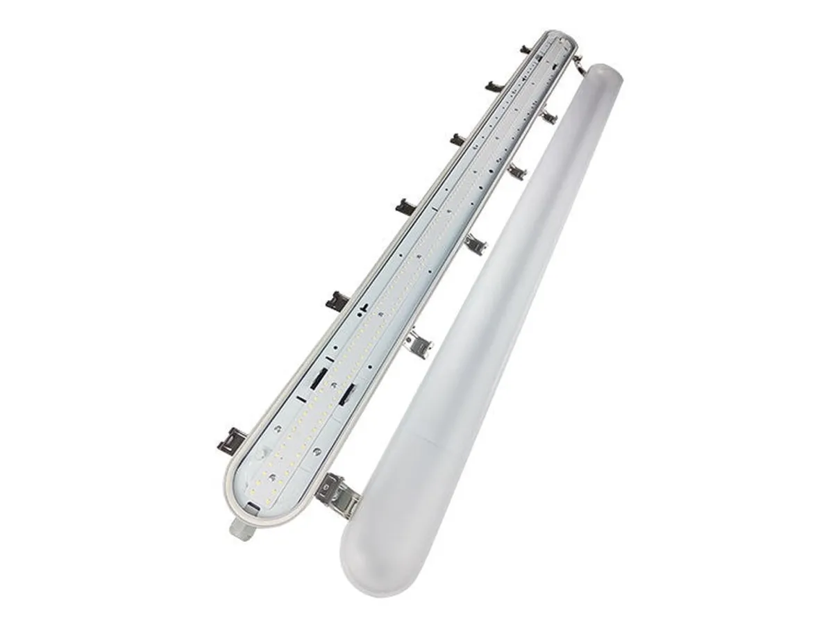 Lysarmaturer & Led Panel>NorDesign Work armatur 50W IK10 4000K IP66 - /Hvit Grå