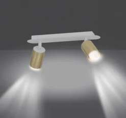 Kjøkkenbelysning Tak|Spotter & Skinner>Emibig Zen takspot 2 lys - Hvit/Gullfarget Hvit / Gull